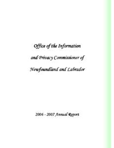 Office of the Information and Privacy Commissioner of Newfoundland and Labrador[removed]