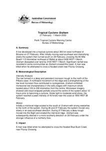 Tropical Cyclone Graham 27 February - 1 March 2003 Perth Tropical Cyclone Warning Centre