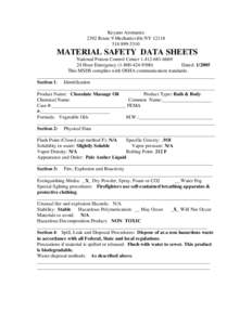 Keyano Aromatics 2392 Route 9 Mechanicville NY[removed]5310 MATERIAL SAFETY DATA SHEETS National Poison Control Center[removed]