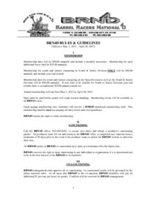 BRN4D RULES & GUIDELINES (Effective May 1, 2012 – April 30, 2013) I