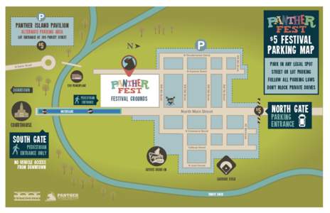 panther island pavilion alternate parking area $5 FESTIVAL parking MAP