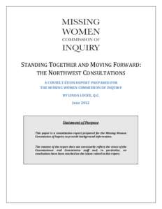Standing Together - the Northwest Consultations (Final)