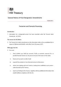 Terrorism / International sanctions / Terrorism in the United States / Tax evasion / Financial regulation / Business / Financial Sanctions Unit / Terrorism financing / HM Treasury / United Kingdom