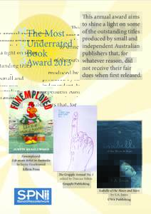 2015  This annual award aims to shine a light on some of the outstanding titles produced by small and