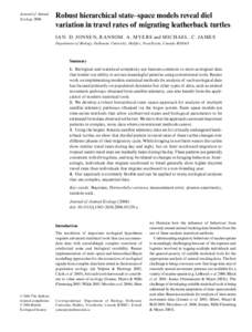 Journal of Animal Ecology 2006 Robust hierarchical state–space models reveal diel variation in travel rates of migrating leatherback turtles