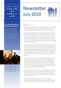 Newsletter July[removed]Constitutional Law Conference and Dinner Our next Constitutional Law Conference and Dinner will
