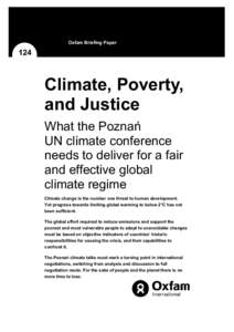 Oxfam Briefing Paper  124 Climate, Poverty, and Justice