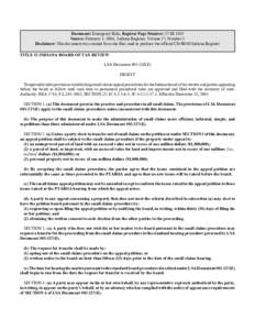 Document: Emergency Rule, Register Page Number: 27 IR 1585 Source: February 1, 2004, Indiana Register, Volume 27, Number 5 Disclaimer: This document was created from the files used to produce the official CD-ROM Indiana 