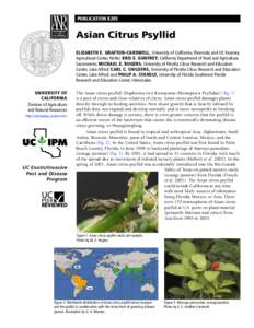 P u b l i c a t8205 i o n	[removed]PUBLICATION Asian Citrus Psyllid ELIZABETH E. GRAFTON-CARDWELL, University of California, Riverside, and UC Kearney