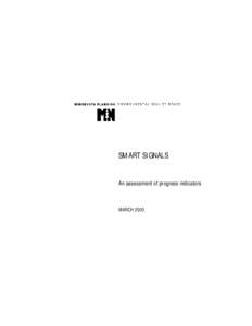 SMART SIGNALS  An assessment of progress indicators MARCH 2000