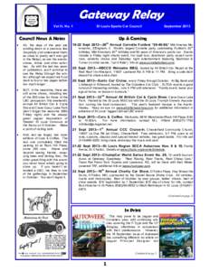 Gateway Relay Vol III, No. 1 St Louis Sports Car Council  Council News & Notes