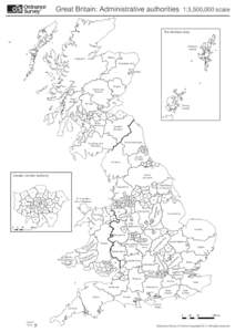 Great Britain: Administrative authorities 1:3,500,000 scale  Na h-E ile an