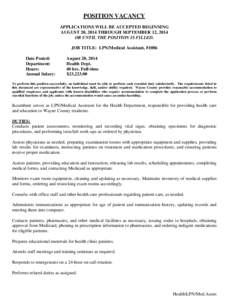 Microsoft Word - Job Posting _LPN Medical Assistant_[removed]doc