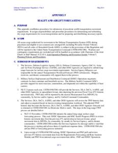 Military Sealift Command / Defense Logistics Agency / Surface Deployment and Distribution Command / Military / Forecasting / Air and Space Operations Center / United States / United States Transportation Command / 618th Air and Space Operations Center