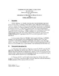 FORBA Holdings LLC Corporate Integrity Agreement