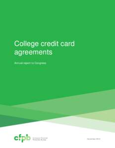 College credit card agreements Annual report to Congress December 2014