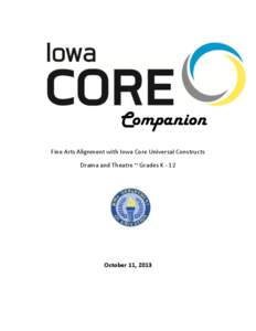 Companion Fine Arts Alignment with Iowa Core Universal Constructs Drama and Theatre ~ Grades K - 12 October 11, 2013