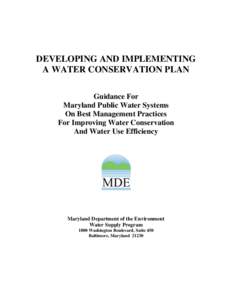 Developing and Implementing a Water Conservation Plan