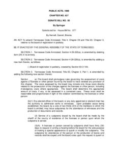 PUBLIC ACTS, 1999 CHAPTER NO. 437 SENATE BILL NO. 95 By Springer Substituted for: House Bill No. 377 By Kernell, Garrett, Brooks