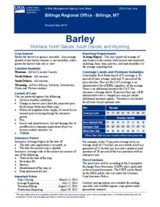 Billings barley fact sheet