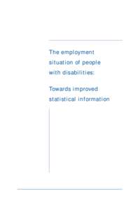 The employment situation of people with disabilities: Towards improved statistical information