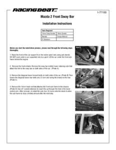 I[removed]Mazda 2 Front Sway Bar Installation Instructions