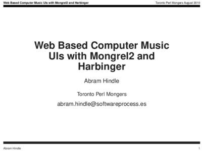 Software / Computing / Cross-platform software / High-level programming languages / Scripting languages / Harbinger / Perl Mongers / Perl / Csound / Mongrel