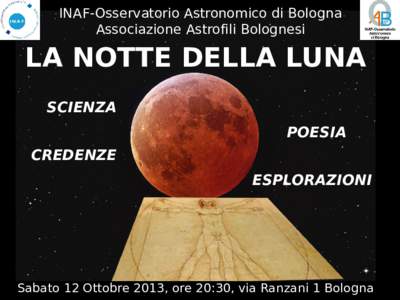 INAF-Osservatorio Astronomico di Bologna Associazione Astrofili Bolognesi LA NOTTE DELLA LUNA SCIENZA POESIA