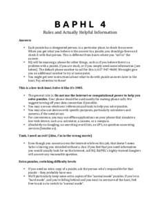 BAPHL 4 Rules&and&Actually&Helpful&Information& ! Answers! !
