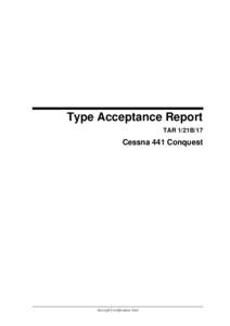 Type Acceptance Report - Cessna 441 Conquest