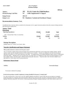 BASS - BDS027  State of Washington Decision Package