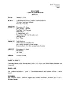 Athletic Commission  [removed]  Page 1  TENNESSEE  ATHLETIC COMMISSION 