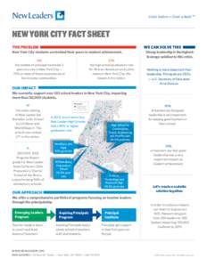 Great leaders = Great schools ™  New York City fact sheet The Problem  we can solve this