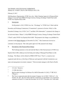 Order Granting Approval of Proposed Rule Change to List and Trade PIMCO Foreign Currency Strategy Exchange-Traded Fund under NYSE Arca Equities Rule 8.600