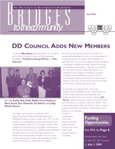 The NC Council on Developmental Disabilities  Bridges April 2002