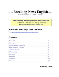 www.  Breaking News English.com Ready-to-use ESL / EFL Lessons  The Breaking News English.com Resource Book