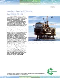 Oil & Gas  Petróleos Mexicanos (PEMEX) Campeche, Mexico 	 In the oil-rich Gulf of Mexico’s Campeche Bay, 46 Capstone microturbines provide prime