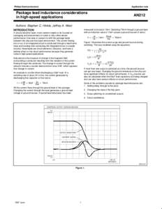 Philips Semiconductors  Application note Package lead inductance considerations in high-speed applications