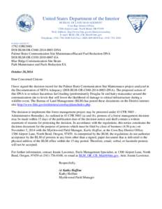 United States Department of the Interior BUREAU OF LAND MANAGEMENT Coos Bay District Office 1300 Airport Lane, North Bend, OR[removed]Web Address: http://www.blm.gov/or/districts/coosbay E-mail: [removed]