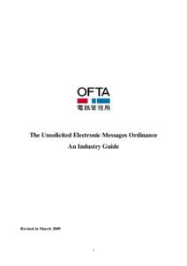 The Unsolicited Electronic Messages Ordinance An Industry Guide Revised in March[removed]