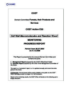 COST Domain Committee Forests, their Products and Services  COST Action E50