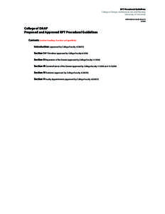RPT Procedural Guidelines College of Design, Architecture, Art, and Planning University of Cincinnati APPROVED BY DAAP FACULTY