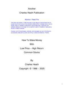 Another Charles Heath Publication Attention ! Read This