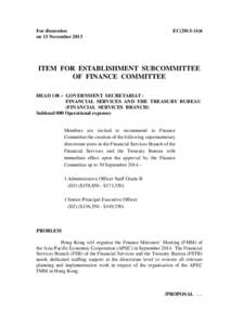 For discussion on 13 November 2013 EC[removed]ITEM FOR ESTABLISHMENT SUBCOMMITTEE