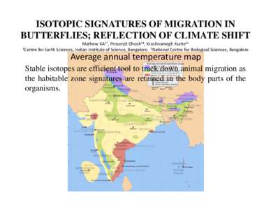 Microsoft PowerPoint - Isotopic Signatures of Migration in Butterflies - Reflection of Climate shift - Mathew K A