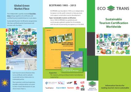 ECOTRANS 1993 – 2013  Global Green Market Place  ECOTRANS was founded in 1993 as an independent,