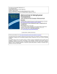 This article was downloaded by:[Bochkarev, N.] On: 20 December 2007 Access Details: [subscription numberPublisher: Taylor & Francis Informa Ltd Registered in England and Wales Registered Number: Regis