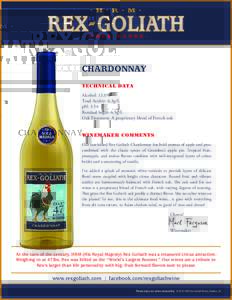Appellation: Argentina  CHARDONNAY TECHNICAL DATA Alcohol: 13.0% Total Acidity: 6.3g/L