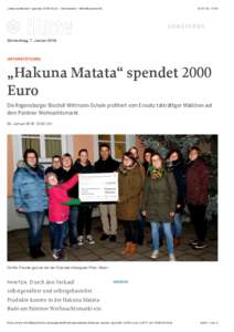 „Hakuna Matata“ spendet 2000 Euro - Gemeinden - Mittelbayerische, 17:05 GEMEINDEN Donnerstag, 7. Januar 2016