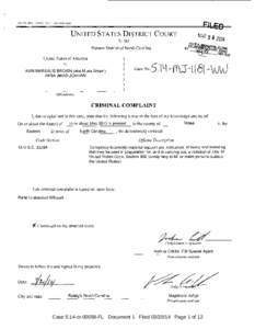 AO 91 (Rev. Jill I) Criminal Complaint  FilED UNITED STATES DISTRICT COURT for the